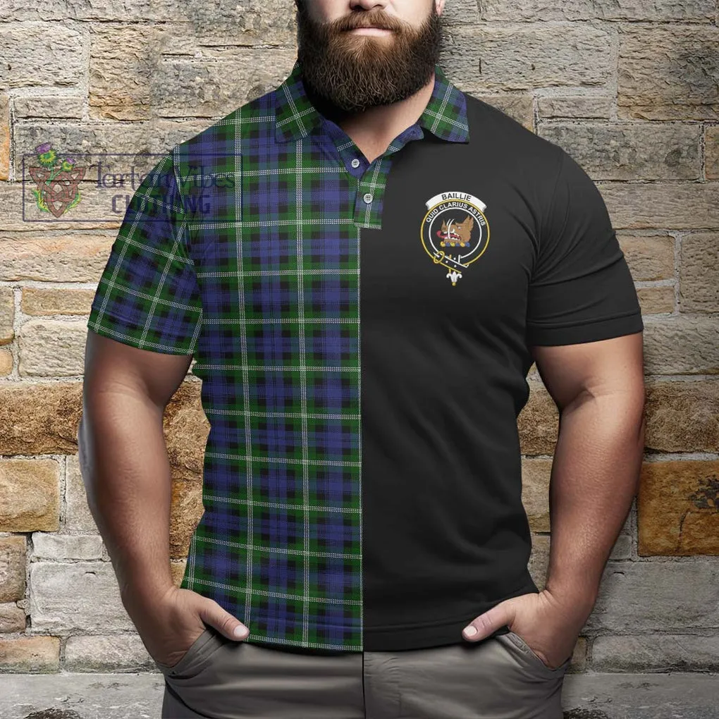 Baillie (Bailey) Tartan Polo Shirt with Family Crest and Half Of Me Style