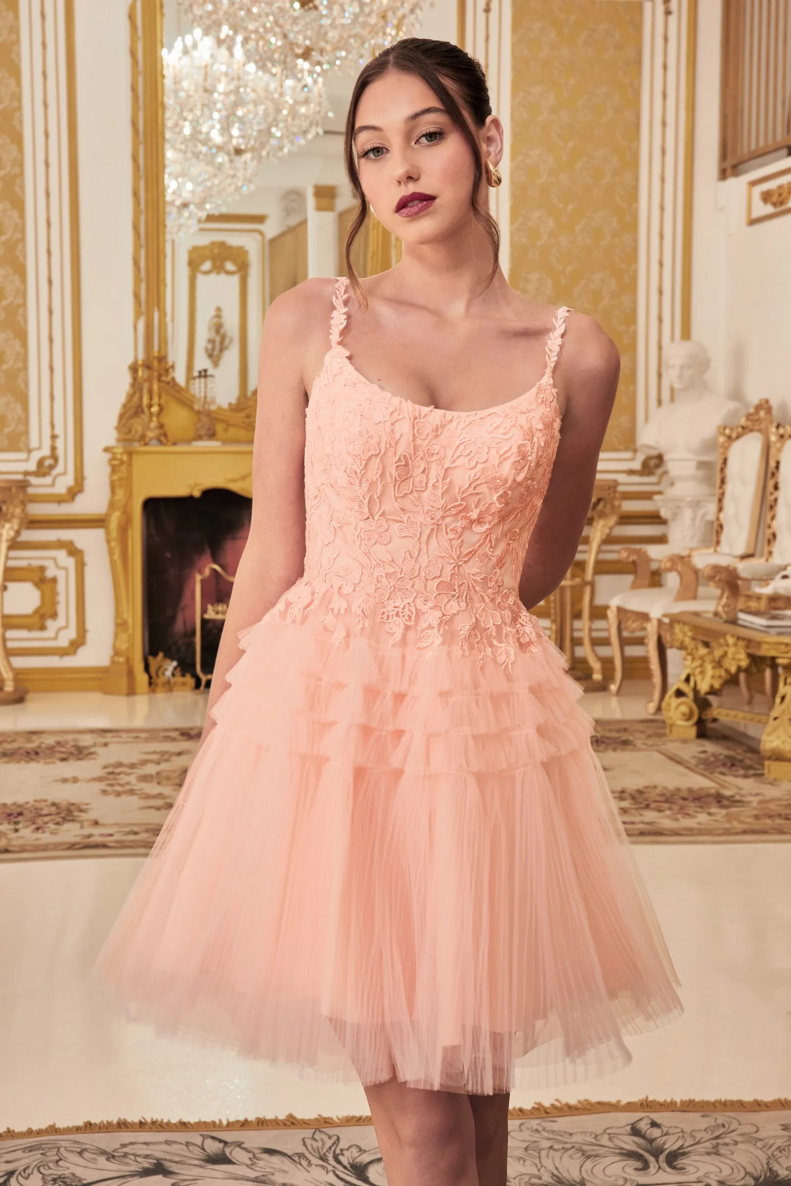 CINDERELLA DIVINE 9310 A-Line Scoop Neckline Short Dress