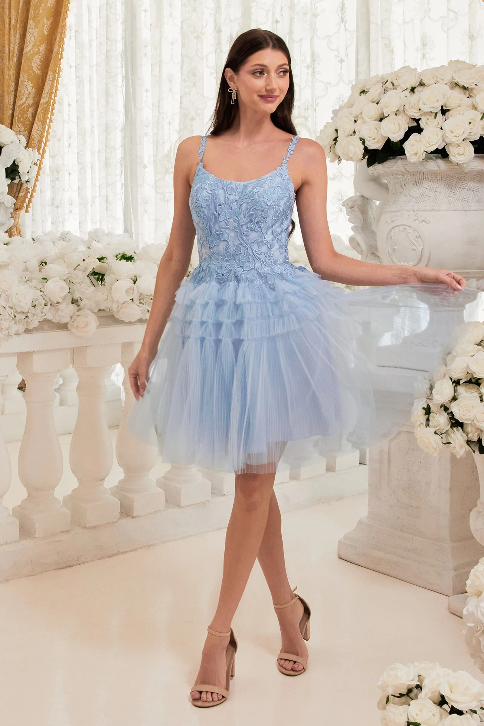 CINDERELLA DIVINE 9310 A-Line Scoop Neckline Short Dress