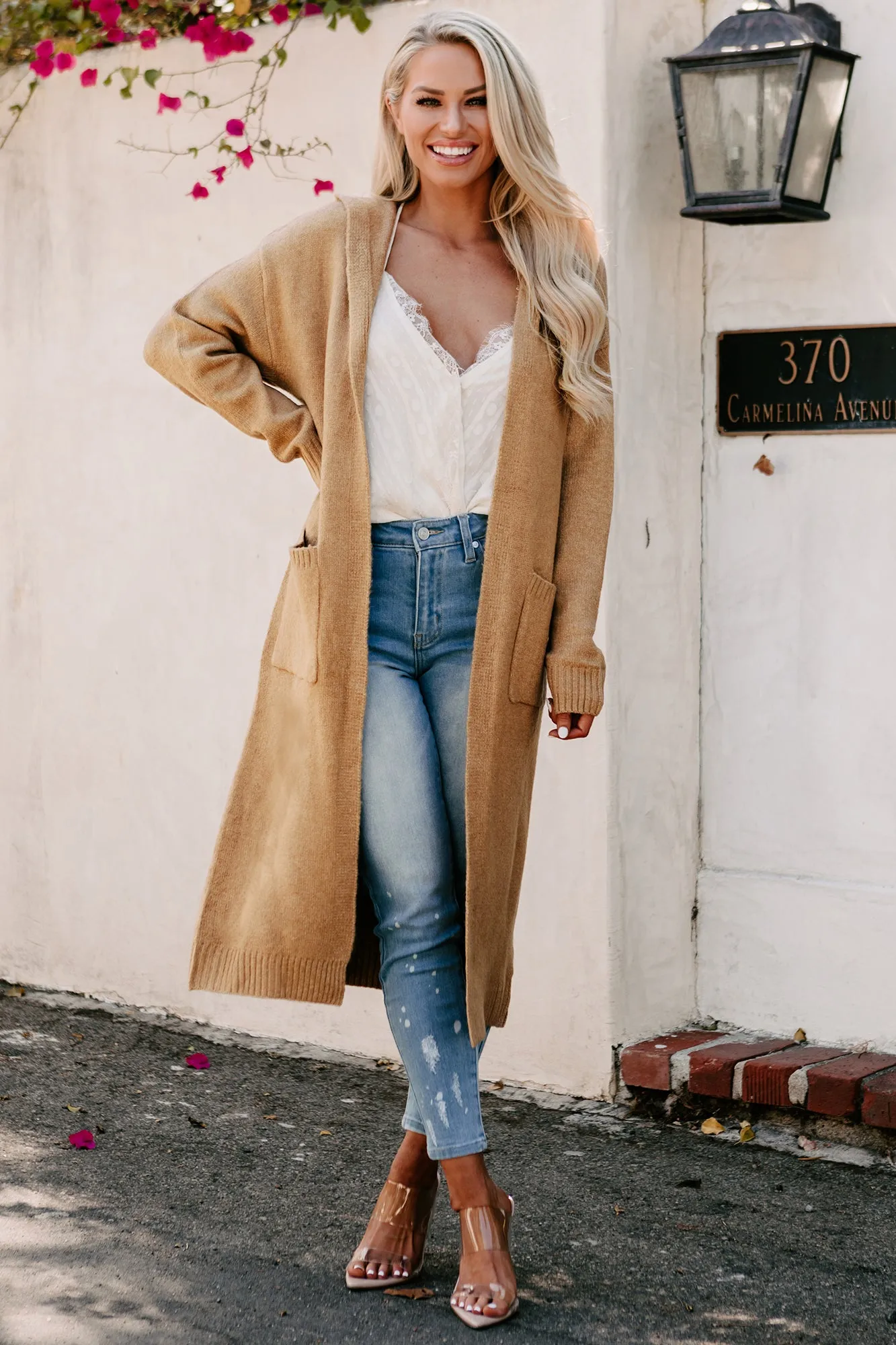 Hard To Handle Hooded Cardigan (Taupe)