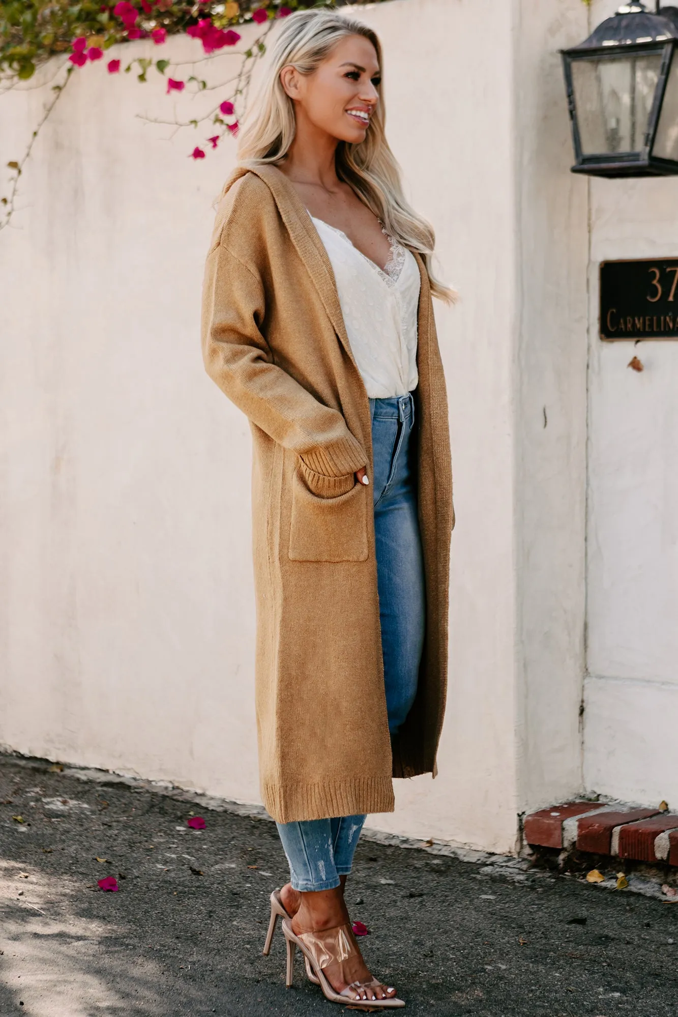 Hard To Handle Hooded Cardigan (Taupe)