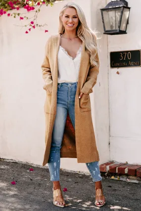 Hard To Handle Hooded Cardigan (Taupe)