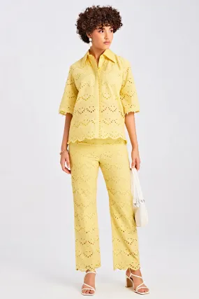 Lemon Schiffli Pant Set