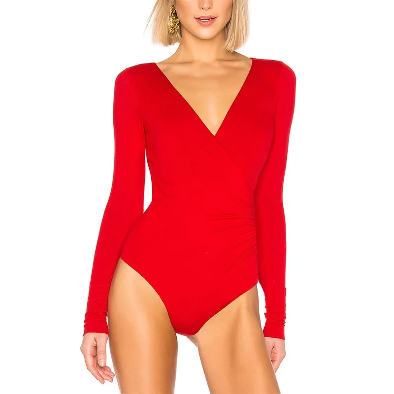 Long Sleeve Wrap Bodysuit