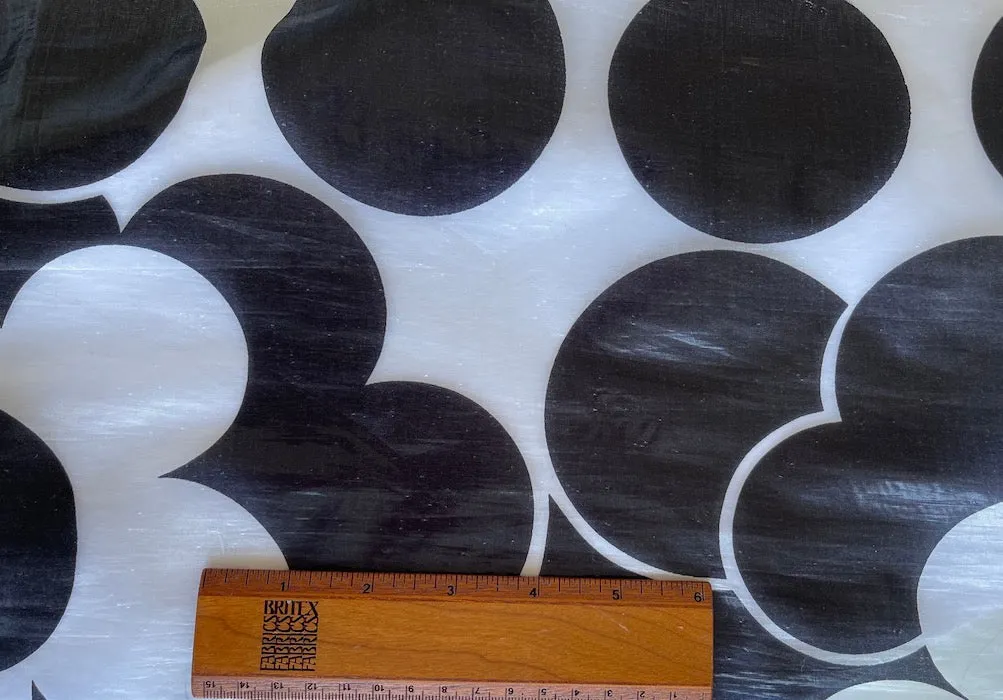 Metallic Pop Art Dots & Daisies Silk Blend Organza  (Made in Italy)