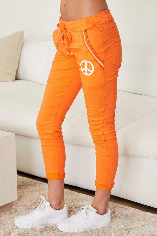 Peace Crinkle Joggers