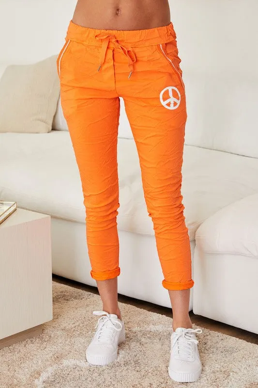 Peace Crinkle Joggers