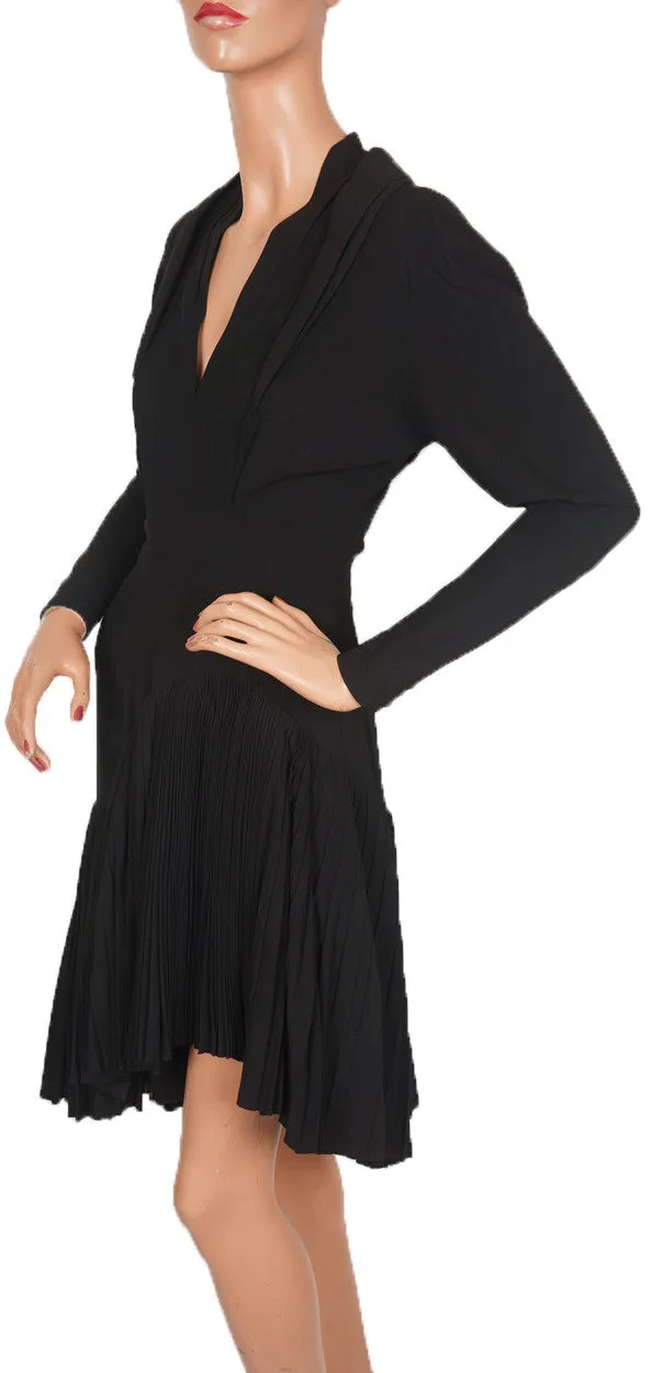 Vintage Couture Cocktail Dress Silk Crepe 1940s Fashion Size S / M