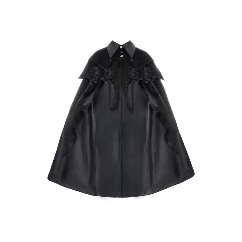 With Puji~Innocent Talk~Halloween Chinese Style Lolita OP Black-silver Gray Dress